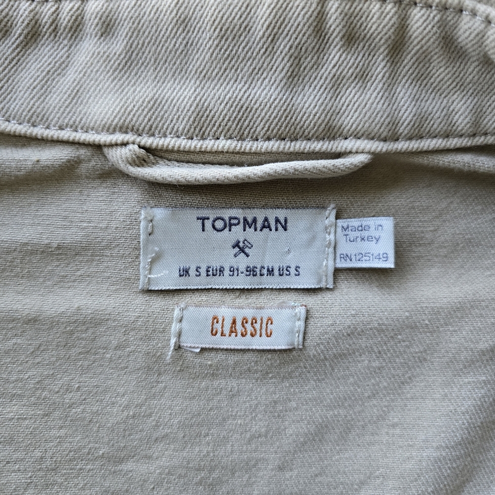 TOPMAN Demin Jacket- Beige - Size S - NEW w/ Tag - Picture 4 of 4